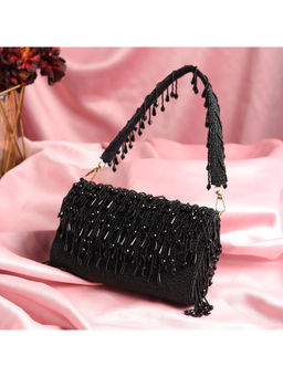 HOUSE OF WEBHIN - Nisha Black Tassel Flap Bag