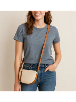 LODIS - Women White Leather Solid Sling Bag