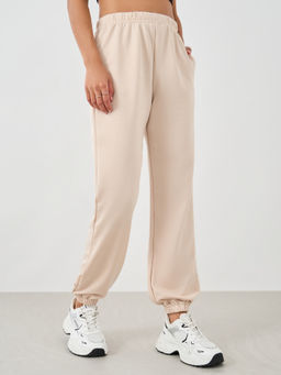 Styli - Nude Solid Knitted Tapered Joggers