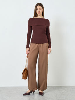 Styli - Rust Solid Blended Regular Top
