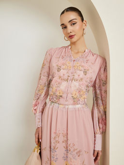 Styli - Pink Floral Polyester Regular Top