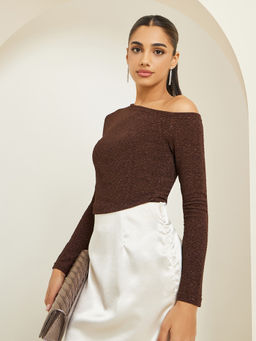 Styli - Brown Solid Polyester Regular Top
