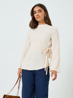 Styli - Khaki Solid Polyester Regular Top