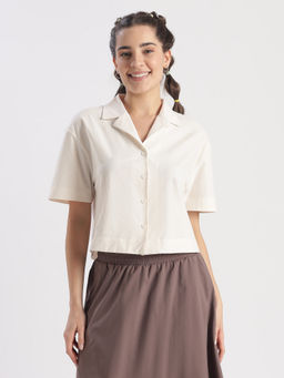 Jockey - Wz27 Microfiber Relaxed Fit Drop Shoulder Styled Shirt Beige