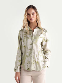 RAREISM - Green Printed Polyester Regular Shirt