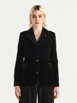 RAREISM - Black Solid Polyester Regular Blazer