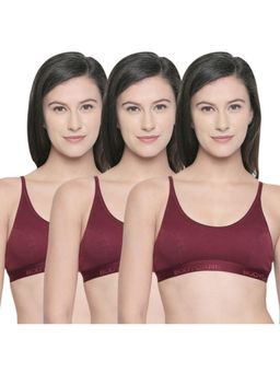 Bodycare - Comfortable Sports Bra-Pack Of 3 - Maroon