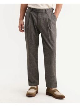 Rare Rabbit - Grey Regular Fit Textured Trouser