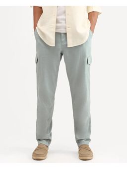 Rare Rabbit - Light Grey Regular Fit Cargo Pocket Trouser