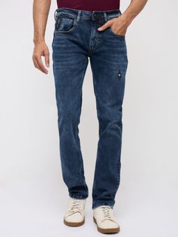 Spykar - Men Dark Blue Solid Regular Fit Jeans