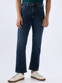 Spykar - Men Dark Blue Solid Relaxed Fit Straight Jeans