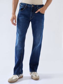 Spykar - Men Dark Blue Solid Relaxed Fit Jeans