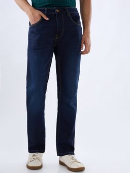 Spykar - Men Navy Blue Solid Relaxed Fit Jeans