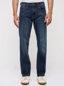 Spykar - Men Vintage Navy Blue Solid Relaxed Fit Jeans