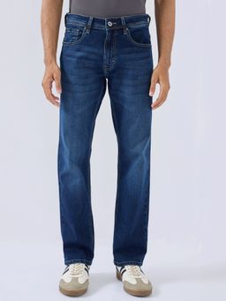 Spykar - Men Dark Blue Solid Relaxed Fit Jeans