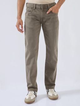 Spykar - Men Light Brown Solid Relaxed Fit Jeans