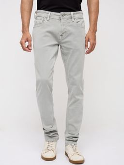 Spykar - Men Light Grey Solid Slim Fit Jeans