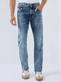 Spykar - Men Vintage Blue Solid Relaxed Fit Jeans