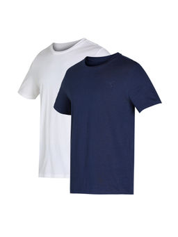 Puma - Crew Neck White & Navy Blue Tee (Pack of 2)