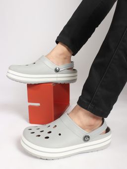 Carlton London - Women Grey Round Toe Clogs