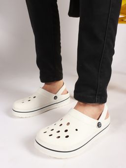 Carlton London - Women Off White Round Toe Clogs