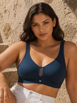 SOIE - Full Coverage Minimiser Non Padded Non-Wired Bra-Blue