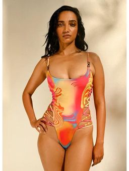 Trove Label - Multi-Color Sleeveless Side tie up body suit