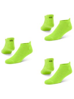 Dynamocks - Solid Neon Green Men Bamboo Ankle Length Socks - Free Size - Pack of 3 Pairs