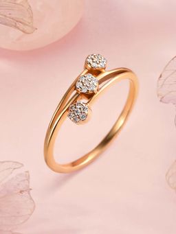 Ornate Jewels - 9K Yellow Gold 0.08 Carat Lab Grown Diamond Flower Wedding Ring for Women & Girls