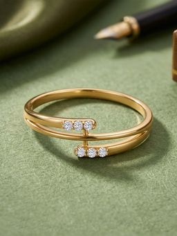 Ornate Jewels - 9K Yellow Gold 0.06 Carat Lab Grown Diamond Dazzling Band Ring