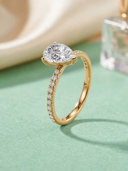 Ornate Jewels - 9K Yellow Gold 1.02 Carat Lab Grown Diamond Solitaire Wedding Ring
