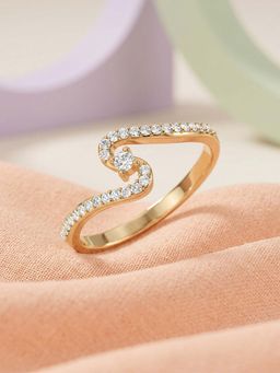Ornate Jewels - 9K Yellow Gold 0.18 Carat Lab Grown Diamond Twinkle Twist Ring for Women & Girls