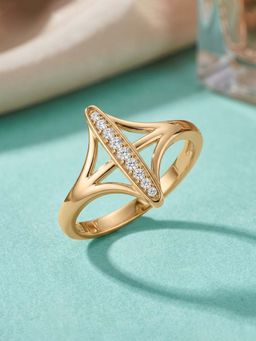 Ornate Jewels - 9K Yellow Gold 0.06 Carat Lab Grown Diamond Starlit Bridge Ring
