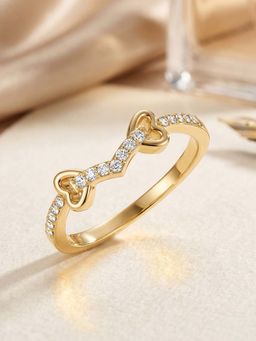 Ornate Jewels - 9K Yellow Gold 0.09 Carat Lab Grown Diamond Sparkling Heart Ring