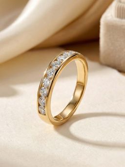 Ornate Jewels - 9K Yellow Gold 1 Carat Round Lab Grown Diamond Band Wedding Ring