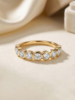 Ornate Jewels - 9K Yellow Gold 1 Carat Lab Grown Diamond Band Wedding Ring for Women & Girls
