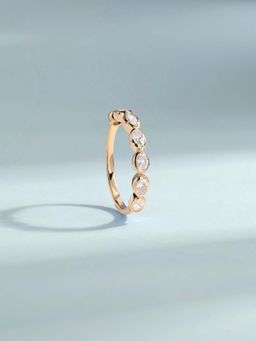 Ornate Jewels - 9K Yellow Gold 0.60 Carat Oval Lab Grown Diamond Band Wedding Ring