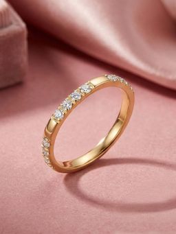 Ornate Jewels - 9K Yellow Gold 0.35 Carat Lab Grown Diamond Band Wedding Ring for Women & Girls