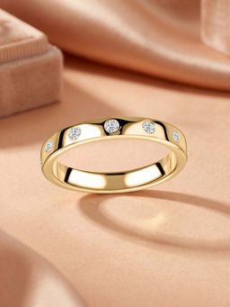 Ornate Jewels - 9K Yellow Gold 0.15 Carat Round Lab Grown Diamond Band Wedding Ring