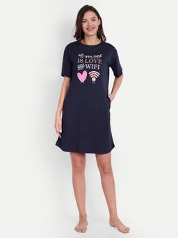Bedtime Story - Navy Blue Wi-Fi Sleep Night Dress
