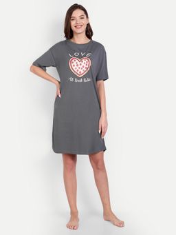 Bedtime Story - Grey Pizza Sleep Night Dress