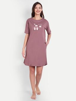Bedtime Story - Mauve Owl Sleep Night Dress