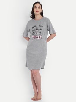 Bedtime Story - Grey Coffee Night Dress