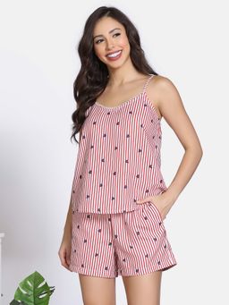 Zivame - Antique White 2 Mile Fashion Knit Poly Top with Shorts