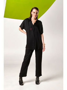 Prakriti Jaipur - Women Black Embellished Co-Ord (Set of 2)