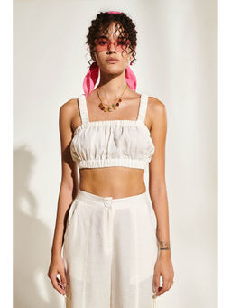 Prakriti Jaipur - Women Off White Solid Crop Top