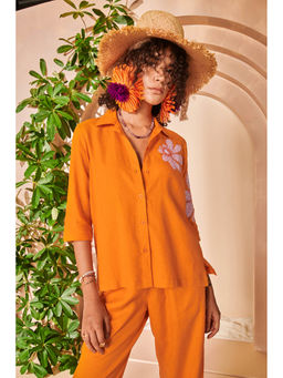 Prakriti Jaipur - Women Orange Embellished Shirt
