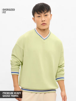 The Souled Store - Originals: Minty Green Men Oversized Sweatshirt
