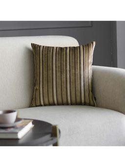 GM - Velvet Stripe Square Cushion Cover with Zipper (Size: 16x16")