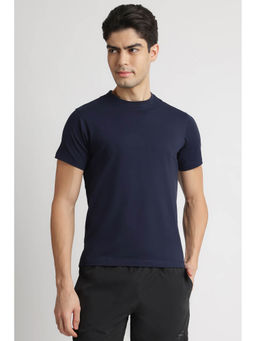 Reebok - Navy Blue Solid Regular Fit T-Shirt